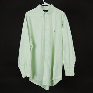 Ralph Lauren Yarmouth Cotton Green Oxford Shirt Men's 17.5 34/35